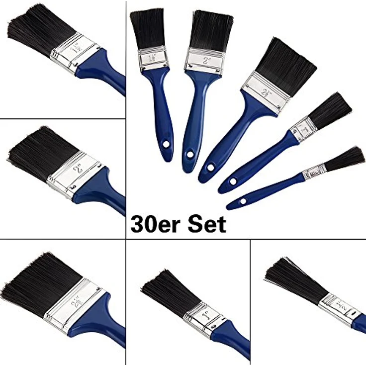 Deuba 30tlg Malerpinsel Set 5 versch. Größen für Holzlasur Lacke Farbe Pinselset Lasurpinsel Lackierpinsel Malerpinsel – Bild 4