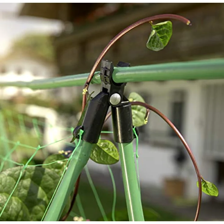 Windhager Verbinder, Rankhilfenschanier, Stabhalter für Pflanzstäbe, Stabverbinder Clips, Ø16mm, 4 Stkück, schwarz, 07257, 16 mm – Bild 3