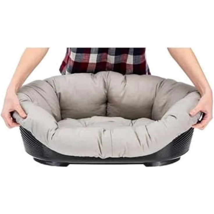 Ferplast Hundebett Sofa' 6, Kunststoffkorb mit waschbarem gepolstertem Kissen, 73 x 55 x h 27 cm, für Hunde und Katzen – Bild 3