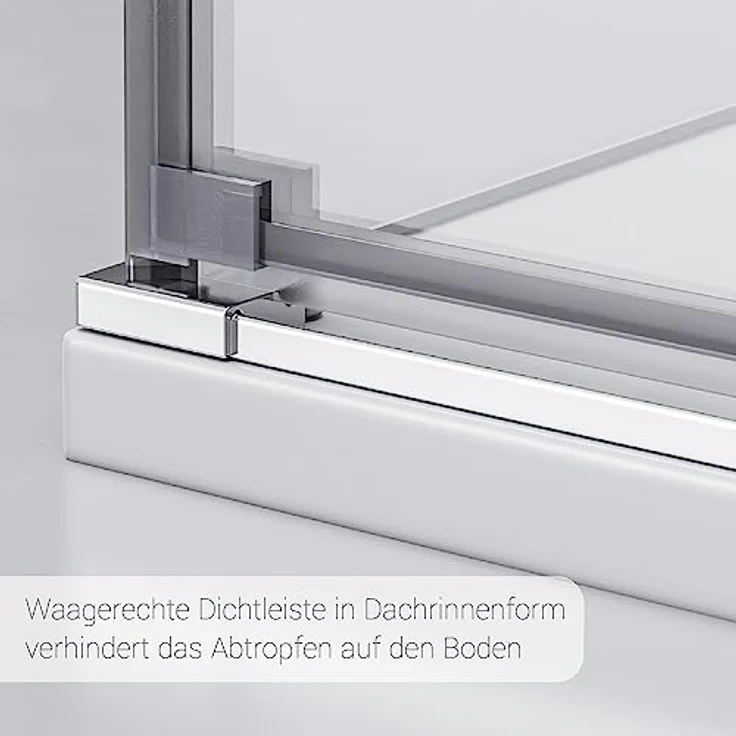Bernstein Eckdusche DX403, 8 mm Nano Echtglas Duschkabine, Breite wählbar, ESG, 195 cm Höhe, Klarglas – Bild 5