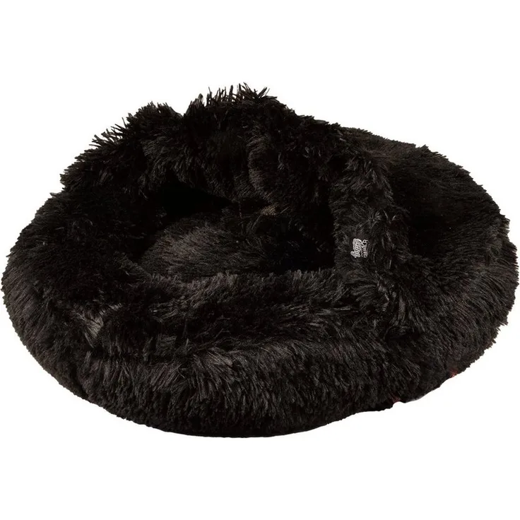 dynamic24 Tierbett, Plüsch Hundebett schwarz Ø 55cm, rutschfest