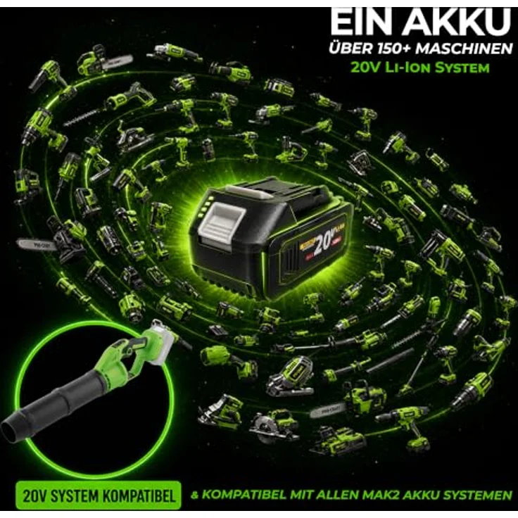 Procraft PB24bb Akku-Laubbläser, 20 V Brushless, kabellos, variabler Drehzahl, leichter 1,05 kg, effiziente Reinigung – Bild 3
