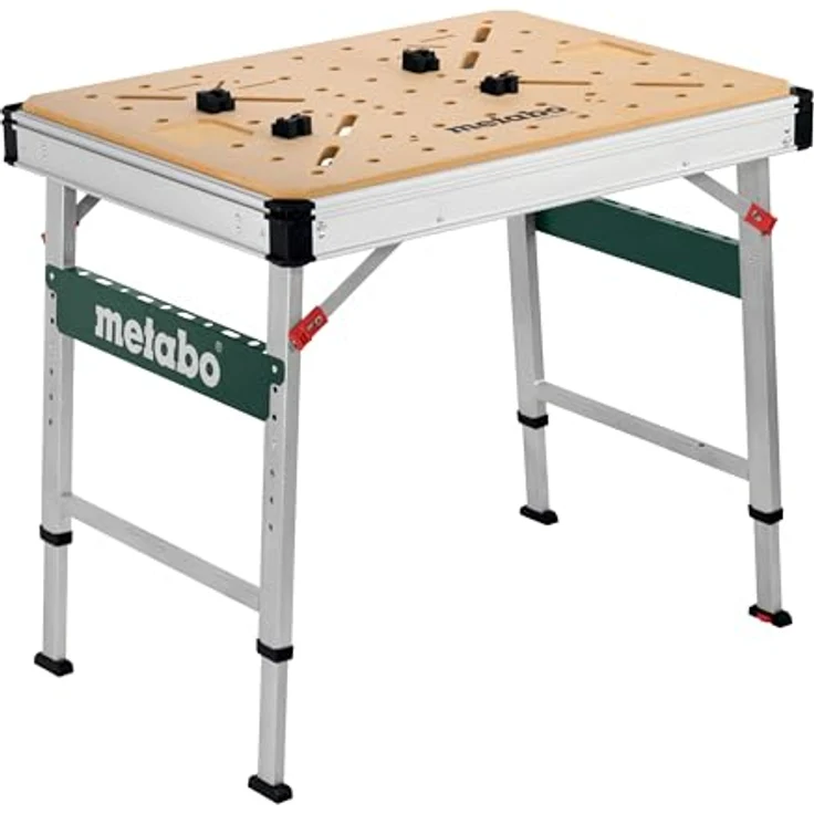 Metabo Multifunktionstisch mwb 100, mobile Werkbank mit höhenverstellbaren Standbeinen und robustem MDF-Tischplatte, transportabel – Bild 1