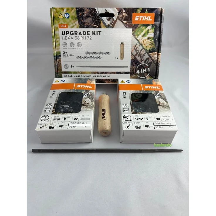 STIHL Ersatzkette Hexa KIT 4, 2x Sägeketten 72 + Feile, 3/8" - Profi-Hexa-Schneidsystem – Bild 1