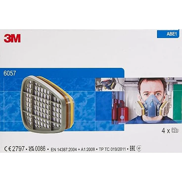3M Gas- und Kombifilter 6057, ABE1 Filter gegen organische, anorganische und saure Gase und Dämpfe, 4x2 Stück - Preisvergleich – Bild 4