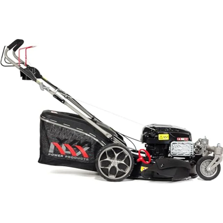NAX POWER PRODUCTS 5000S Motor Briggs & Stratton 875EXi Series 190 cm3 ReadyStart Mähbreite 56cm Fangkorb 75l wendige Vorderräder Benzin-Rasenmäher mit Antrieb, Schwarz – Bild 5