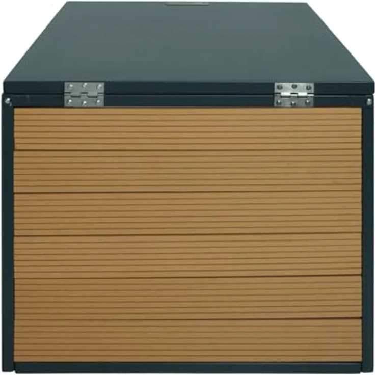 Proregal Mähroboter-Garage XL, wetterfeste Garage mit Gasdruckdeckel, 90 x 70 x 43 cm, Eiche-Optik – Bild 9