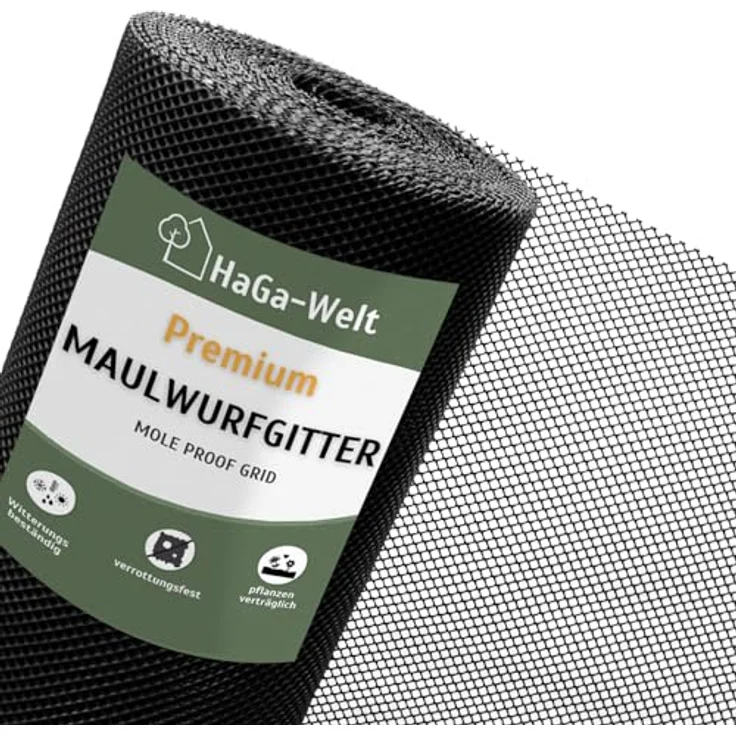 HaGa Maulwurfgitter 1,2m x 10m, tierfreundlicher Kunststoff Maulwurf Vertreiber mit UV-Schutz und hoher Stabilität – Bild 1