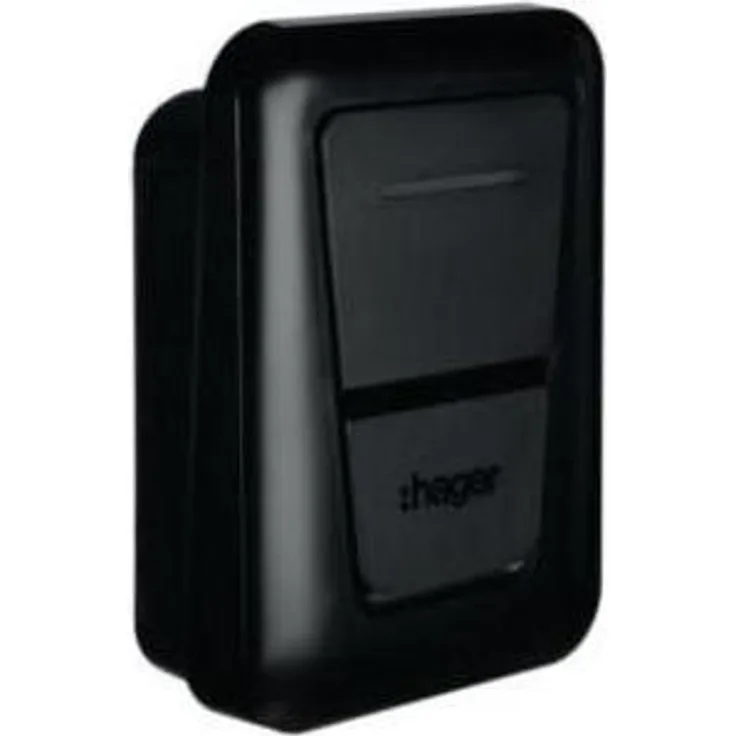 Hager Witty One, Elektroauto Ladestation mit 11 kW Ladesteckdose (Typ 2, 16 A), IP54 Schutz, kompakte Bauweise