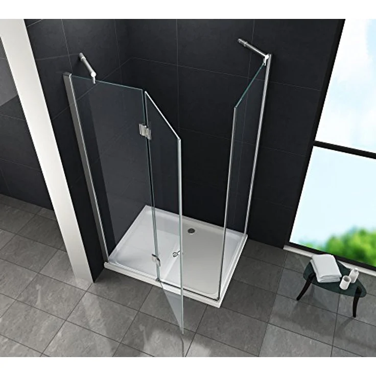 Glasdeals Duschkabine NOVUM 100 x 80 x 195 cm, 8 mm ESG, rahmenloses Design, ohne Duschtasse – Bild 3