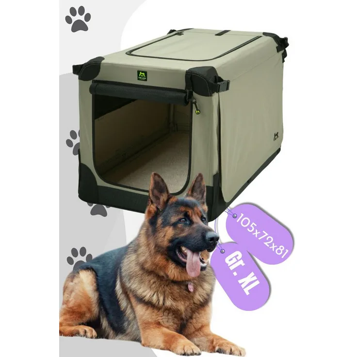 MAELSON Hunde-Transportbox Soft Kennel faltbare Hundebox Beige, für sicheren und gemütlichen Transport