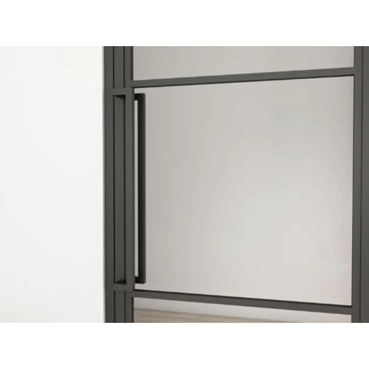 inova Glastür Komplettset 830x2115mm DIN rechts, Grauglas Drehtür mit Griffstange, Beschlag und Zarge, kratz- und stoßbeständig – Bild 5
