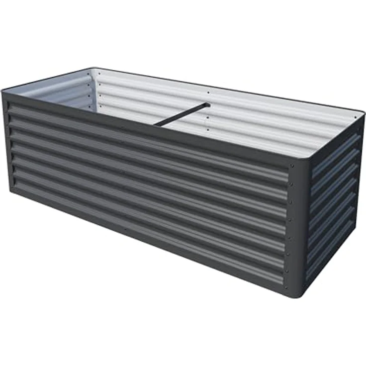 GFP PRIMEYARD Hochbeet Luca anthrazit Stahlkonstruktion 180x75x60 cm, langlebig und robust, edles Design, einfache Montage, auch als dekorativer Pflanzkübel nutzbar – Bild 3