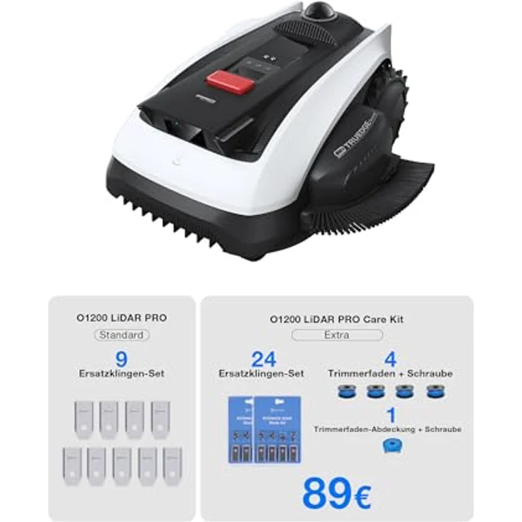 ECOVACS GOAT O1200 LiDAR PRO Rasenmähroboter, bis 1200 m², inklusive Care Kit mit Schneidmessern, Trimmer und Appsteuerung – Bild 2