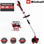 Einhell Akku-Rasentrimmer GE-CT 36/30 Li E-mit 2 x 18 V Akku 4-0 Ah + Ladegerät, Power X-Change, 30 cm Schnittbreite, Flowerguard, Tragegurt, Wandhalterung
