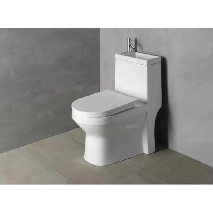 HAK HYGIE Kombi-WC mit Waschbecken, Abgang senkrecht/waagerecht, Weiß, Komplett-Set ohne Armatur – Bild 4