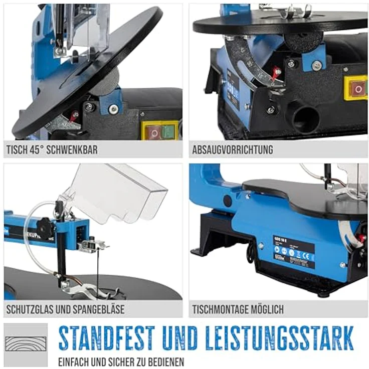 Güde 54992 Dekupiersäge GDS 16 E (120W, max 50mm Schnitthöhe, inkl. 3 x Sägeblatt) – Bild 3