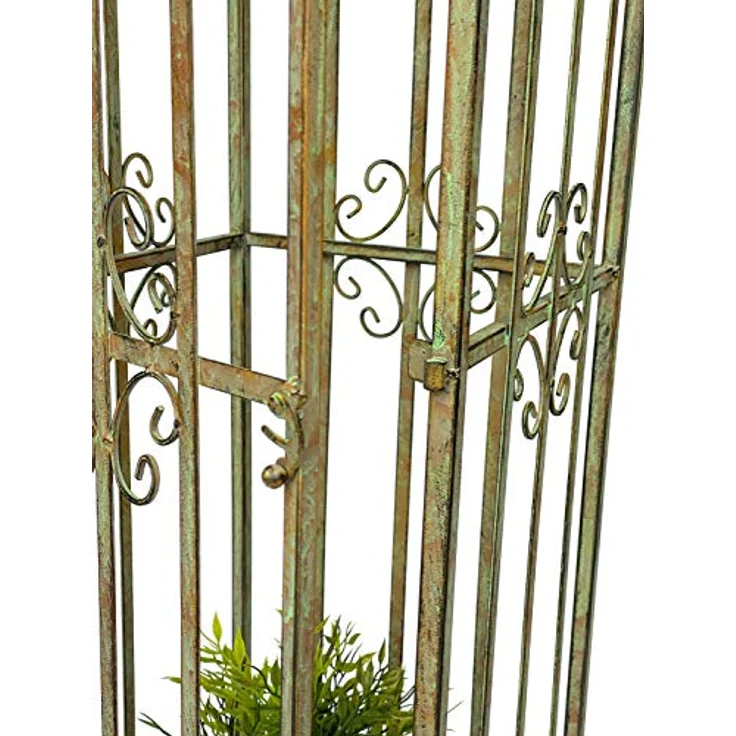 DanDiBo Rosensäule 230 cm, Metall Rankhilfe mit Befestigungslöchern und Bodenanker, dekorativer Rosenturm Garten – Bild 4