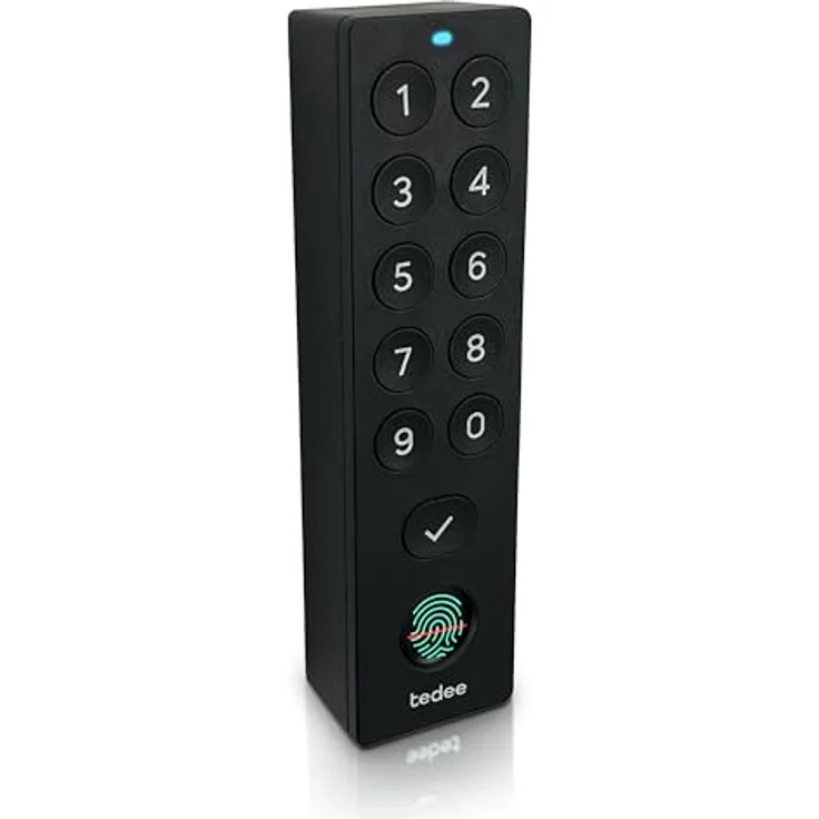 tedee Keypad PRO, Biometrisches Tastenfeld für smartes Türschloss mit Fingerabdrucksensor und PIN-Code, IP65 wasserdicht, Schwarz – Bild 1