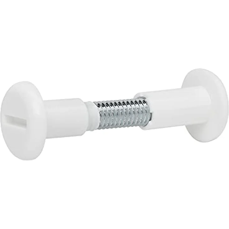 20 Stück SOTECH Hülsenschrauben weiß Bohrloch-Ø 8 mm für Holzstärke 31-40 mm mit M6 Gewinde Korpusverbindungsschraube mit Hülse Schrankverbinder aus Stahl - Kunststoff Möbelverbinder mit Flachklinge - Preisvergleich – Bild 1