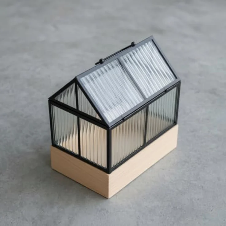 EDAXO Mini-Gewächshaus KALA, Metallrahmen mit Glas, 30 x 26 x 18 cm, ideal für Kräuter und Sukkulenten – Bild 2