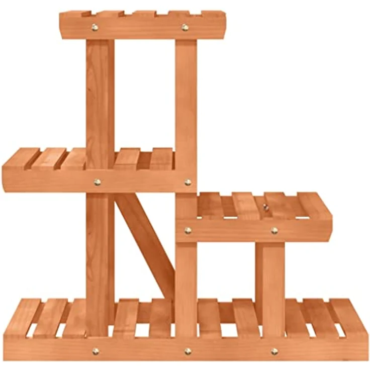 vidaXL Blumenständer, Pflanzständer 58x25x51 cm Massivholz Tanne, Retro-Stil Eleganz, Wandhalterung enthalten – Bild 5