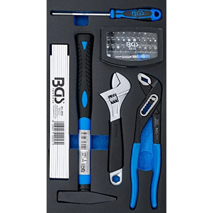 BGS TECHNIC Schaumeinlage für Art. 2002 Handwerkzeug- und Bit-Satz 37tlg., robust, mit Farbleitsystem für Bits, passend für Montagewagen und Werkzeugkoffer-Aufsatz – Bild 3