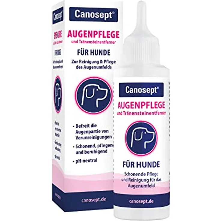 Canosept Augenpflege für Hunde 120ml - Tränenfleckenentferner - Beruhigend und pH-neutral - Ohne Parfum - Ideal für empfindliche Hundepflege