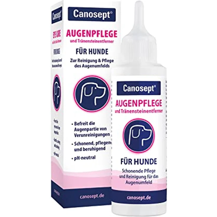 Canosept Augenpflege für Hunde 120ml - Tränenfleckenentferner - Beruhigend und pH-neutral - Ohne Parfum - Ideal für empfindliche Hundepflege – Bild 1