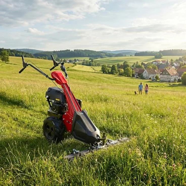 Prestige Works Balkenmäher PWSCM196, 5,7 PS Benzinmotor mit 88 cm Schnittbreite, für Rasenflächen bis 3.000 m² – Bild 3
