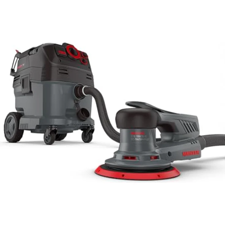 MENZER Exzenterschleifer ETS 150 5.0 + VCM 530 PRO, 10000 U/min, 5,0 mm Hub, Set mit Sicherheitssauger, Nass-Trocken-Sauger – Bild 1