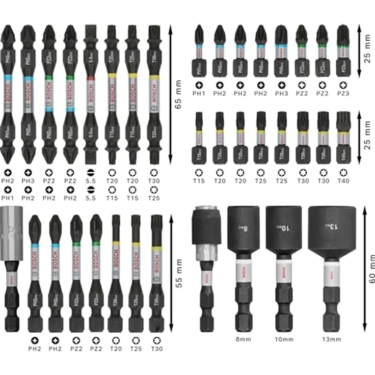 Bosch 36x PRO Impact Set, 36-tlg. (200 x 107 mm, Professional Zubehör Schraubendreher, Schraubendreher) – Bild 3