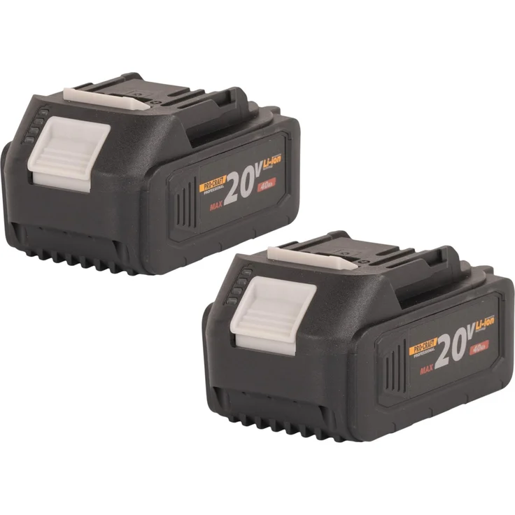 Procraft 2x 20/4 Akku 20 V 4,0 Ah Li-ion mit Ladestandsanzeige, 2er Set