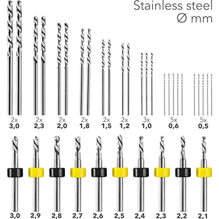 TROTEC Bohrersatz TROTEC Handbohrer-Set 37-teilig Werkzeug Handwerkzeug, 25 HSS-Präzisionsbohrer, Aluminium, (37-tlg) – Bild 5