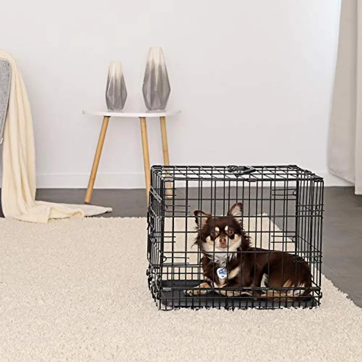 lionto Hundetransportkäfig Hundetransportbox Tiertransportbox Hundebox, (S) 45x31x36 cm schwarz – Bild 3