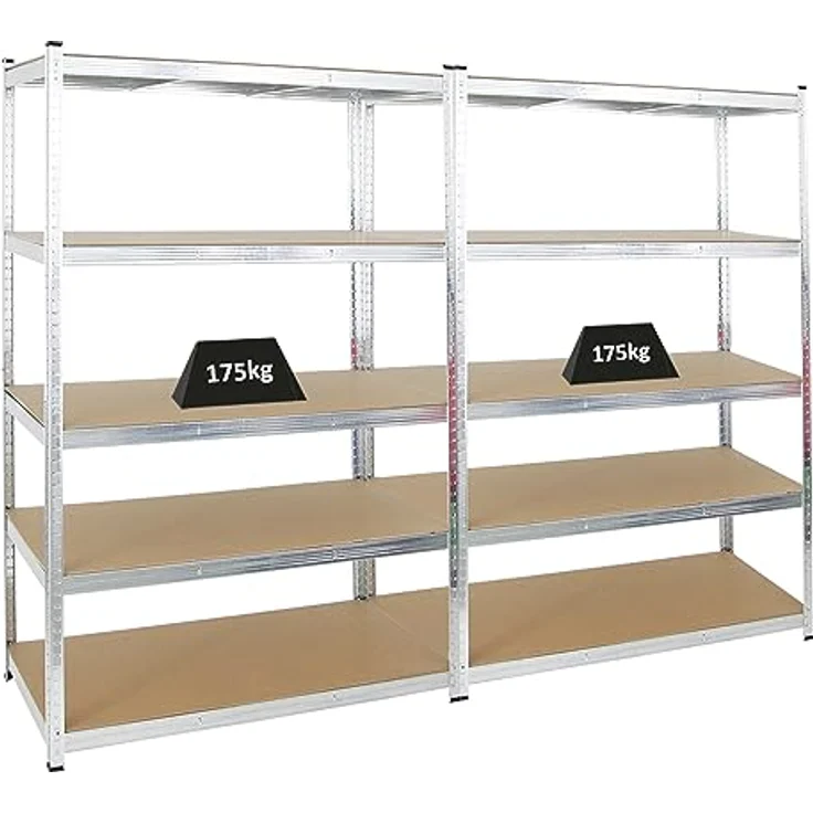 PROREGAL Kellerregal Gorilla 2er Spar-Set | HxBxT 180x120x60cm | Fachlast 175kg | Verzinkt | Garagenregal Werkstattregal  – Bild 1