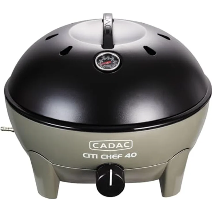 Cadac Citi Chef 40 Olive Green, 30mbar Tragbarer Gasgrill 5610-20-12-EF, Maße 33 x 42,2 x 42,2 cm – Bild 2