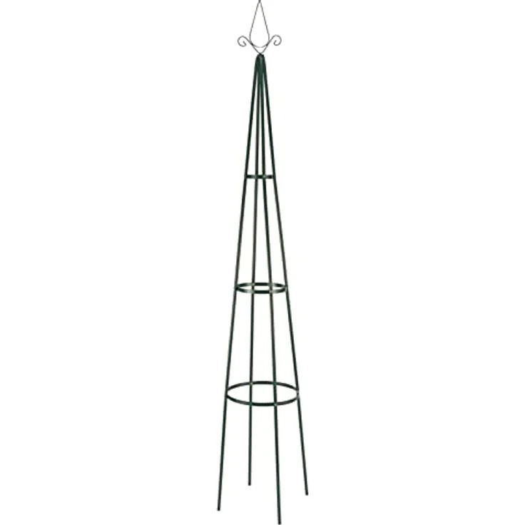 Metall Rankturm Pyramide grün - 200 cm Höhe - Rankhilfe für Kletterpflanzen - Blumen Pflanzen Ranken Kletterhilfe Balkon Terrasse Garten Deko – Bild 1