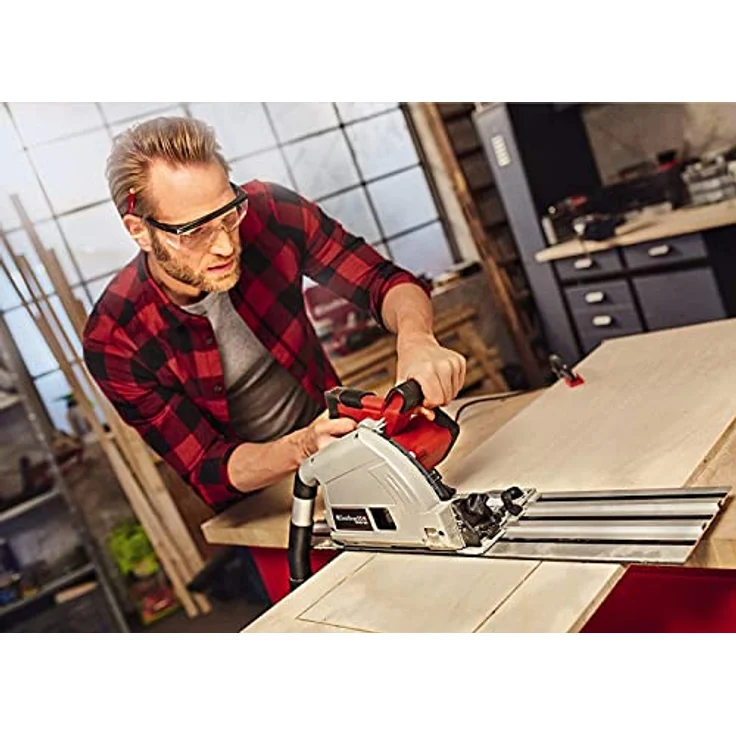 Einhell Tauchsäge TE-PS 165 (1.200 Watt, werkzeuglose Einstellung bei Schnitttiefe + Neigungswinkel, hochwertiges Hartmetall-Sägeblatt, Sägeblattarretierung) – Bild 2