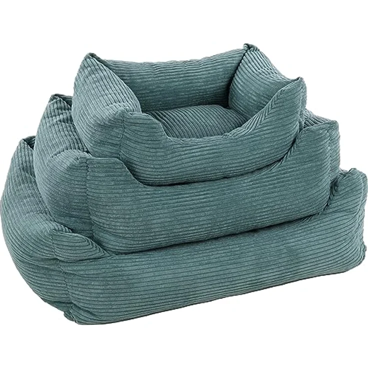 Flamingo Rechteckiges Velutto-Körbchen Blau – 100 x 80 cm, luxuriöser Komfort für mittelgroße bis große Hunde – Bild 3