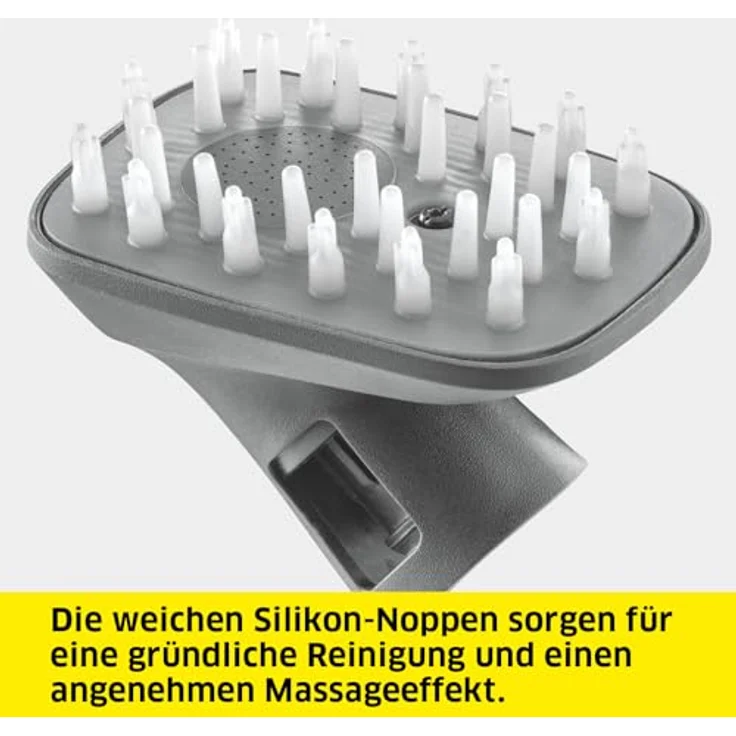 Kärcher Waschbürste Haustier, für Reinigung und Fellpflege, mit angenehmen Silikon-Noppen, einfache Montage, Original-Zubehör in Grau für Kärcher Druckreiniger OC 3, OC 3 Plus und OC 3 Foldable – Bild 4
