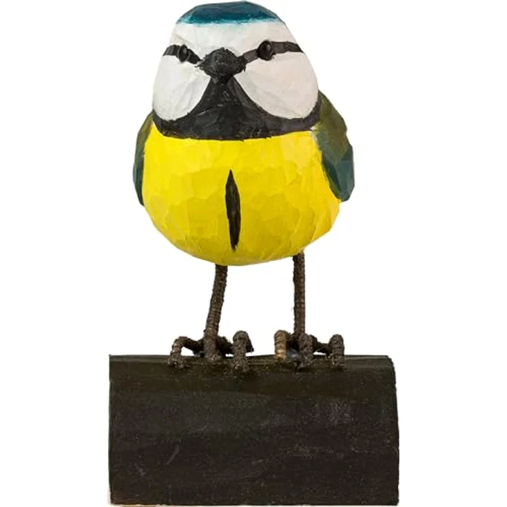 WILDLIFEGARDEN DecoBird Blaumeise WG402, Handgeschnitzte Holzfigur, Kleine Europäische Vögel, Umweltfreundlich bemalt – Bild 2