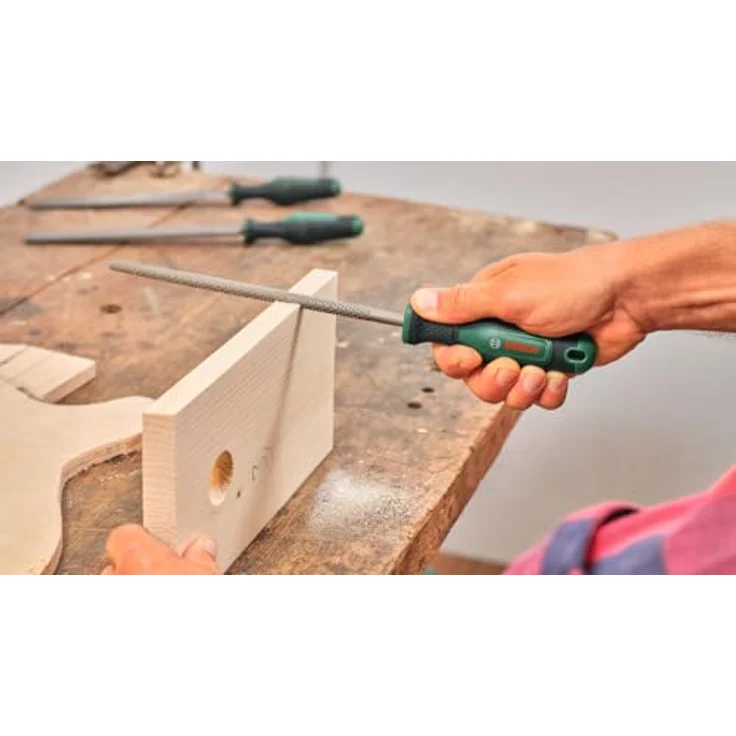 Bosch Home and Garden Rund-Holzraspel 200mm / 8", mittlere Raspel Hieb 2, ergonomischer Griff, Kohlenstoffstahl – Bild 3