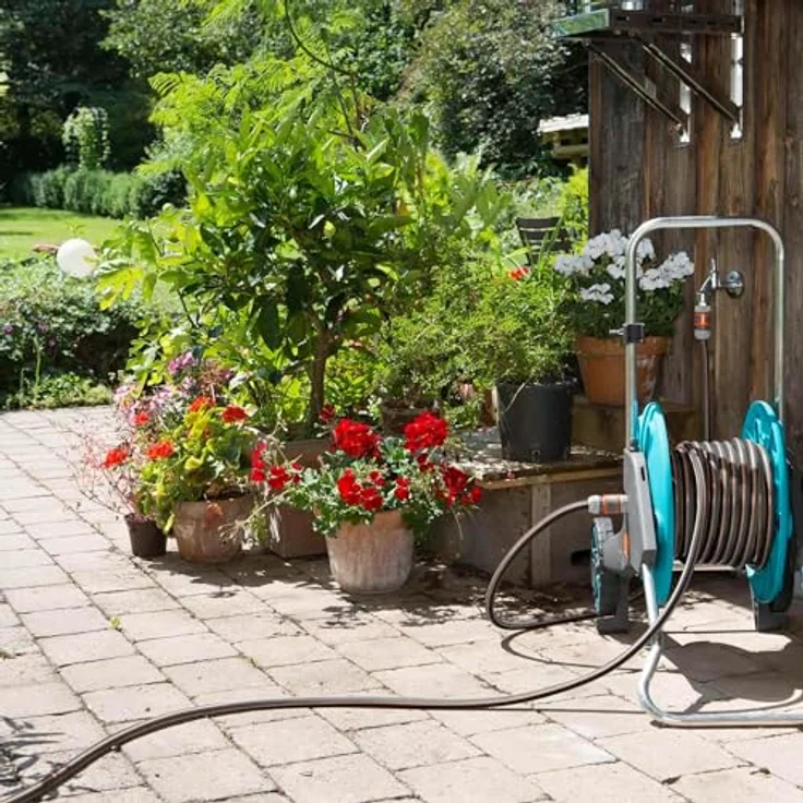 GARDENA Anschlussgarnitur Comfort FLEX 13 mm (1-2 Zoll), 1.5 m: Schlauchadapter zum Anschluss des Schlauchwagens, Schlauch mit Schnellkupplungen und Hahnstück, 25 bar Berstdruck (18040-20) – Bild 2