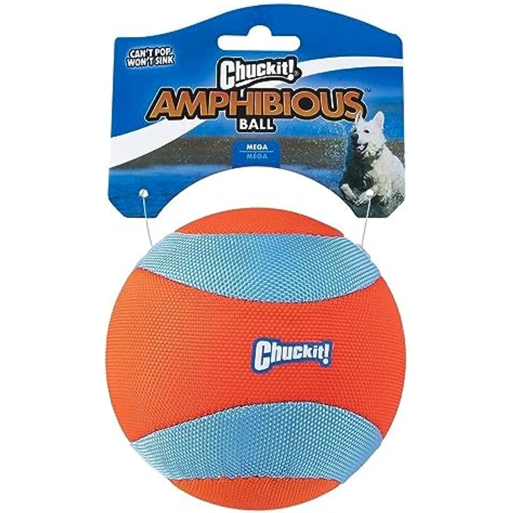 Chuckit! Amphibious Mega Ball Schwimmender Hundeball Hohe Sichtbarkeit Wasser Apportieren Spielzeug für Hunde