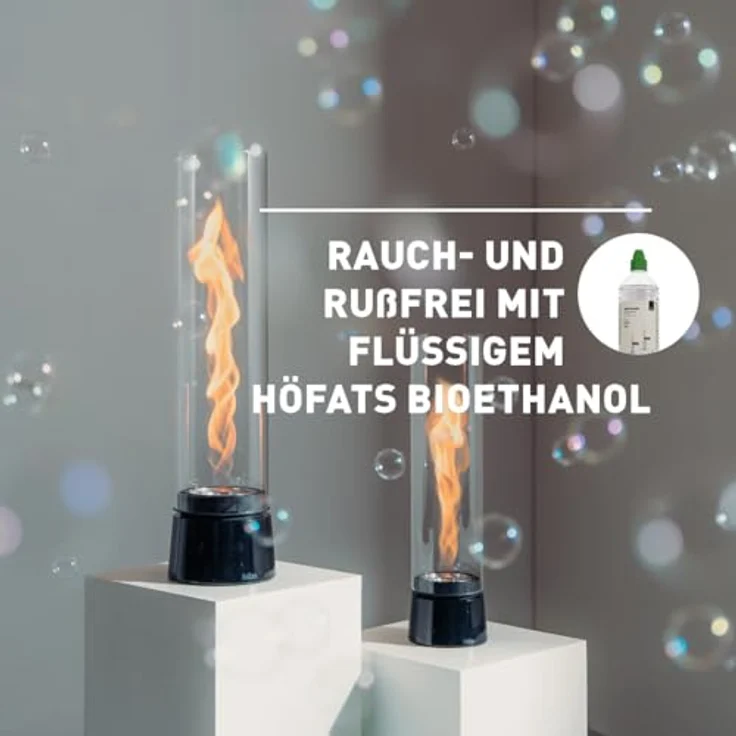 höfats Spin air 1200, Bioethanol-Tischfeuer in Schwarz mit langer Brenndauer und innovativer Bio-Burner-Technologie – Bild 4
