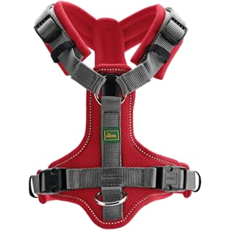 "Hunter Tierbedarf Hunde-Geschirr Maldon Up mit Griff 4-fach verstellbar, rot/grau" – Bild 3