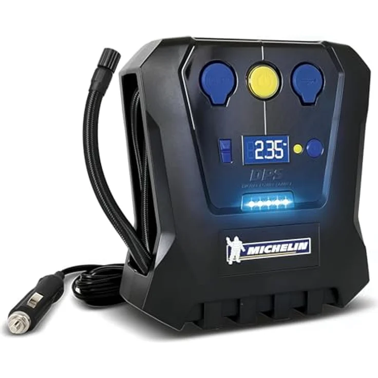 Michelin 12 V Kompressor, Luftkompressor mit programmierbarer Druckeinstellung und 16 l Tankvolumen, inklusive Adapter für Spielzeug, Ball und Fahrrad – Bild 1