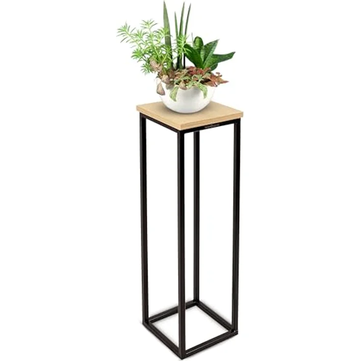 holz4home® Blumenständer Dekoständer MDF Sonoma Eiche mit Metallgestell – Bild 2
