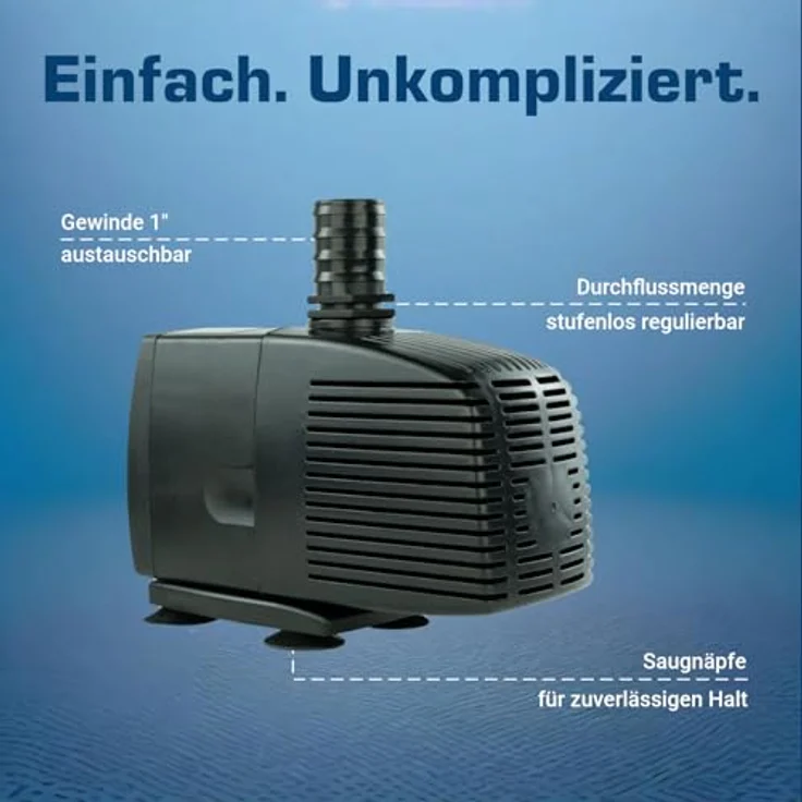 Kerry Electronics Teichpumpe KEP3000N, 3000l-h, 230V – Bild 4